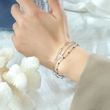 Titanium Steel Three-Layered Bracelet Silver One Size Bracelets