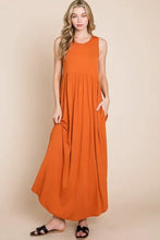 BOMBOM Sleeveless Maxi Dress with Pockets RUST Casual Dresses