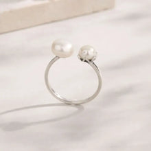 Pearl 925 Sterling Silver Open Ring Fine Jewelry