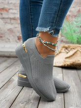 Round Toe Wedge Sneakers Gray Woman Sneakers