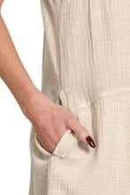 Zenana Washed Double Gauze Raw Edge V-neck Dress Woman Casual Dress