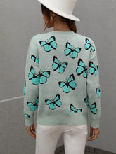 Woven Right Butterfly Dropped Shoulder Crewneck Sweater Sweater Pullovers