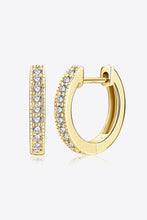Inlaid Moissanite Hoop Earrings Gold One Size