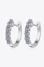 1 Carat Moissanite Hoop Earrings Silver One Size