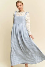 Davi & Dani Plaid Smocking Sleeveless Maxi Dress Casual Dresses