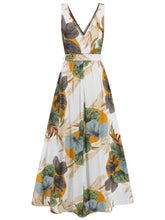 Slit Tied Printed Surplice Dress Woman Maxi Dress