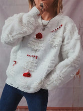 Pearl Detail Round Neck Long Sleeve Sweater Sweater Pullovers