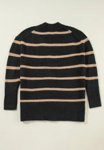 Striped Button Down Long Sleeve Cardigan Woman Outerwear