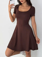 Scoop Neck Short Sleeve Mini Tee Dress with Shorts Casual Dresses