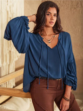 Tie Neck Long Sleeve Blouse Woman Blouses