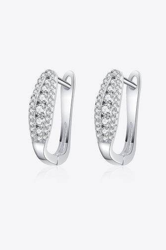 Moissanite Rhodium-Plated Earrings Silver One Size