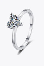 925 Sterling Silver Heart-Shaped Moissanite Solitaire Ring Rings