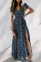 Floral Surplice Short Sleeve Dress Maxi Dresses