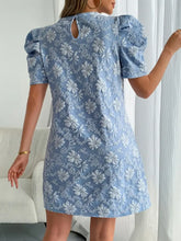 Round Neck Puff Short Sleeve Mini Dress Woman Dress