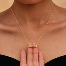 Moving Crystal Bar Necklace and Ring Jewelry Set