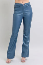 Judy Blue Full Size High Waist Tummy Control Faux Leather Bootcut Pants Plus Size BLUE