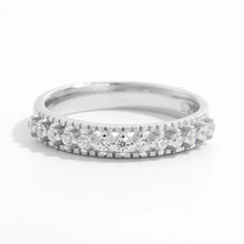 925 Sterling Silver Inlaid Zircon Ring Silver