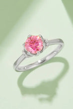 1 Carat Moissanite Contrast 925 Sterling Silver Ring Hot Pink Rings