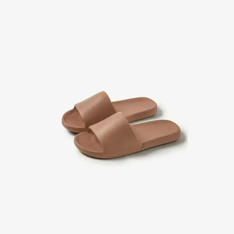 Open Toe Flats Slippers Taupe Woman Slippers
