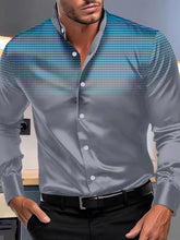 Men's Full Size Button Up Long Sleeve Shirt Plus Size Dark Gray