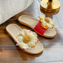 Open Toe Flats Slippers Red Woman Slippers