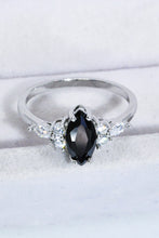 925 Sterling Silver Black Agate Ring Black