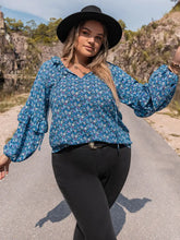 Plus Size Tie Neck Ruffled Blouse Woman Blouses