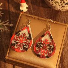 PU Leather Teardrop Shape Earrings Deep Red One Size