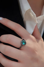 925 Sterling Silver Paraiba Blue Zircon 4-Prong Ring