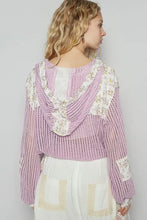 POL Vintage Washed Crochet Hoodie Jacket With Patchwork Cardigans