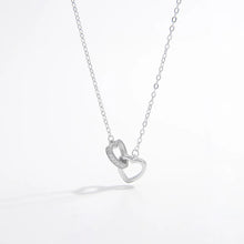925 Sterling Silver Inlaid Zircon Heart Necklace