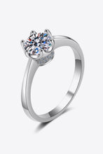1 Carat Moissanite Rhodium-Plated Solitaire Ring Silver