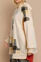 Drawstring Plaid Long Sleeve Hoodie Woman Sweatshirts