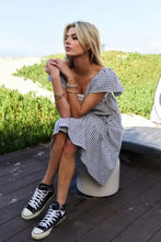 Davi & Dani Jacquard V-Neck Flutter Cap Sleeve Tiered Dress Casual Dresses