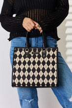 David Jones Argyle Pattern PU Leather Handbag Black One Size