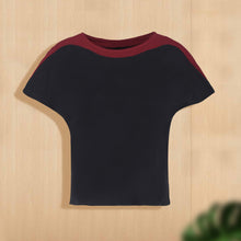 Plus Size Round Neck Short Sleeve Tee Black
