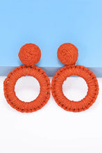 Round Shape Raffia Grass Dangle Earrings Earrings