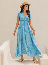 Printed Button Down Short Sleeve Maxi Dress Woman Maxi Dress