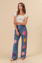 Bibi flower print straight legs pants with colorful floral design