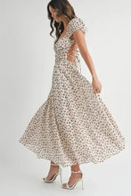 MABLE Floral Print Puff Sleeve Gathered Midi Dress Casual Dresses