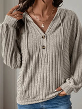Perfee Drawstring Long Sleeve Hoodie Mocha Woman Sweatshirts