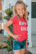 Girls Letter Graphic Short Sleeve T-Shirt Kids Tops