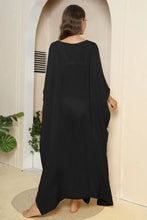 V-Neck Three-Quarter Sleeve Cover-Up Swimwear Cover-Ups