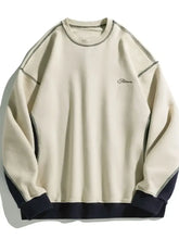 Sudadera para hombre con cuello redondo y hombros caídos en contraste Camisetas para hombre