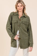 BOMBOM Checkered Button Down Dropped Shoulder Shacket Woman Outerwear