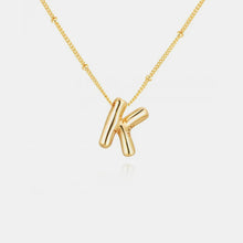 Gold-Plated Bubble Initial Necklace Style K One Size