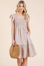 Lime 'N' Chili Ruffle Trim Smocked Dress with Contrast Casual Dresses