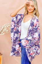 And The Why Floral Print Dolman Sleeve Kimono Cardigan Woman Outerwear
