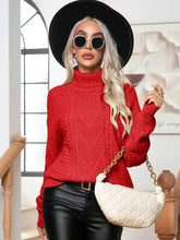 Turtleneck Cable-Knit Long Sleeve Sweater Sweater Pullovers