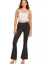 Black high-waisted flare pants made of brushed dty microfiber from zenana for stylish comfort